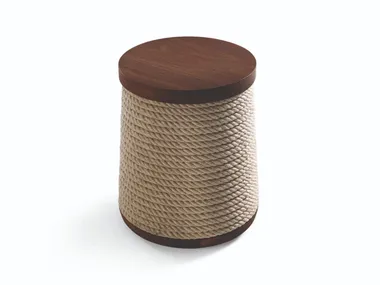 ROPE - Low stool in solid wood and hemp rope _ Riva 1920